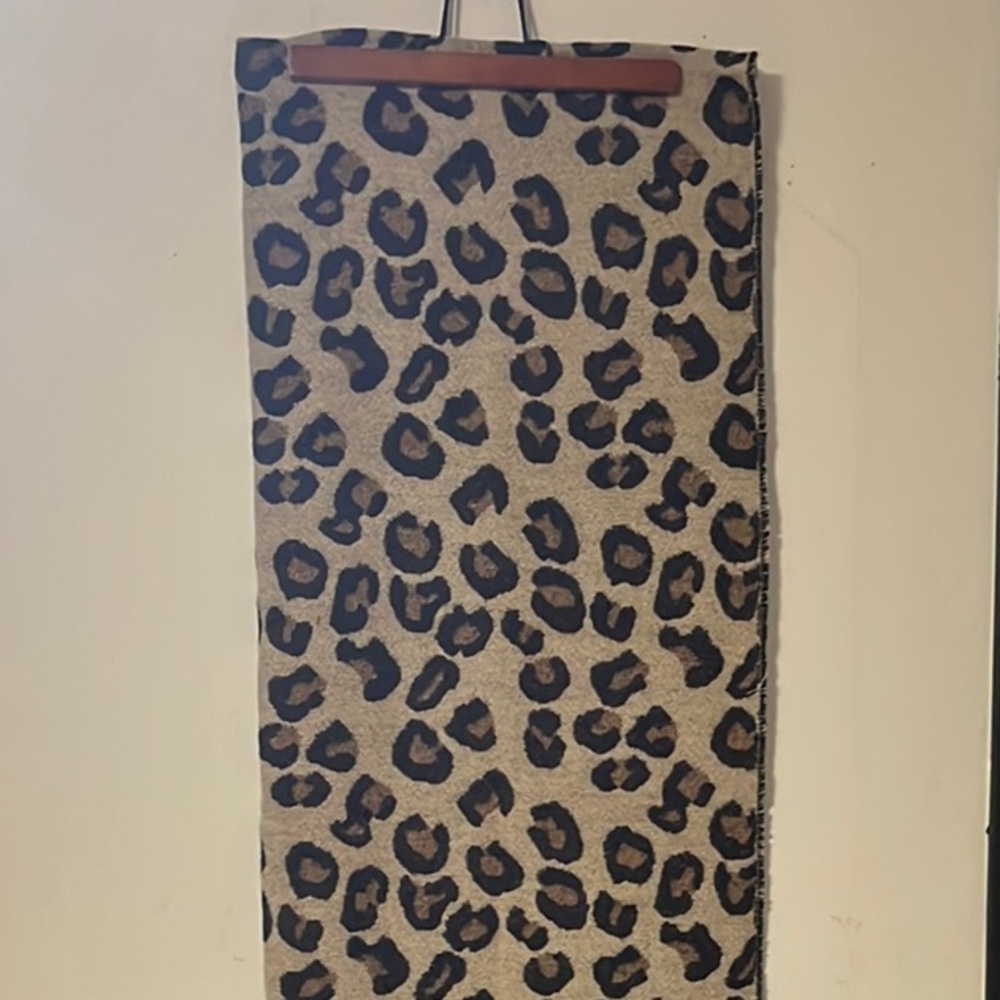 Leopard Print Tan and Black Wrap Scarf